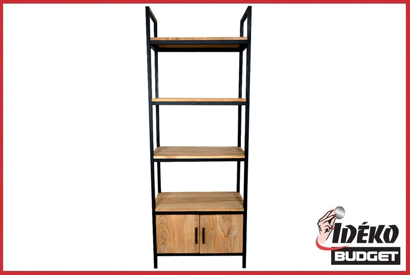 Boekenkast teakhout 2 deuren 70 cm breed -Ideko Budget Wonen Boekenkast teakhout 2 deuren 70 cm breed -Ideko Budget Wonen