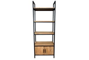 Boekenkast teakhout 2 deuren 70 cm breed