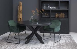 Eettafel Kala black rond- diverse afmetingen
