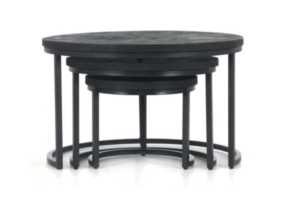Salontafel set 3-delig zwart mango 2
