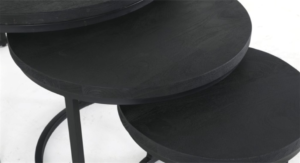 Salontafel set 3-delig zwart mango 2