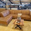 Voorraad/Showroom sale - Hoekbank Lea stof cognac eindstuk links (ook in spiegelbeeld)