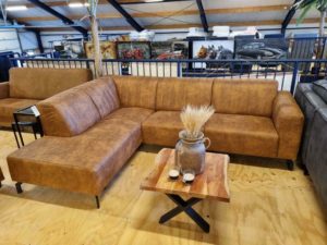 Voorraad/Showroom sale - Hoekbank Lea stof cognac eindstuk links (ook in spiegelbeeld)