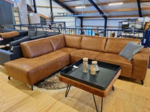 Voorraad/Showroom sale - Hoekbank Levi stof cognac eindstuk links (ook in spiegelbeeld)