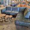 Voorraad/Showroom sale - Hoekbank Okkie velvet stof groen eindstuk rechts (ook in spiegelbeeld)