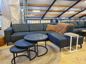 Voorraad/Showroom sale - Hoekbank Lea stof antraciet eindstuk rechts (ook in spiegelbeeld)