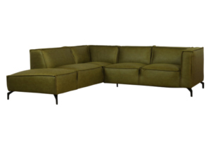 Hoekbank pleun groen microleder