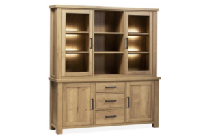 Vitrinekast Newcastle 4 deurs lamulux kleur Barley led verlichting 180 cm