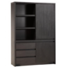 Wandkast Milanello 2dr-3la lamulux kleur noir-zwart 138 cm