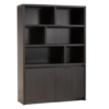 Wandkast Milanello 2dr-6vak lamulux kleur noir-zwart 138 cm