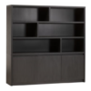 Wandkast Milanello 3dr-6 vak lamulux kleur noir-zwart 202 cm