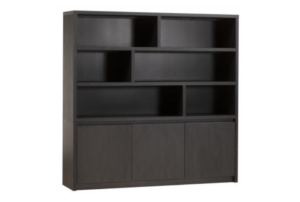 Wandkast Milanello 3dr-6 vak lamulux kleur noir-zwart 202 cm