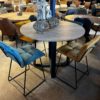 Showroom sale - Bartafel rond 120 cm + 4 barstoelen