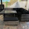 Loungeset/ Dinerset Wicker grijs/antraciet hoge tafel + bankje