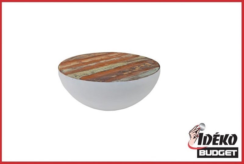 Salontafel bowl bob wit+kleur 90 cm