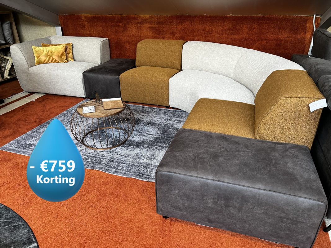 Showroom sale - Elementen hoekbank Picasso - 6 delen, 3 kleuren
